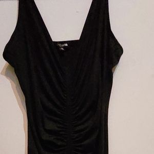 Black and Pink drawstring fitted dress. Size large